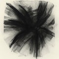 Abstract black charcoal drawing on textured white paper. The artwork features Royalty Free Stock Photo