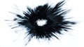 Abstract black circle ink explosion on white background Royalty Free Stock Photo