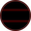 Abstract Black Circle with Red Stripes and Border Design Royalty Free Stock Photo