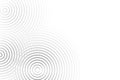 Abstract black circle ring effect with sound waves oscillating on white background