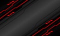 Abstract black circuit red light cyber geometric slash on grey metallic design modern technology futuristic background vector Royalty Free Stock Photo