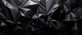 abstract black crystal background with faceted textures rendered in 3D, designed as a wide panoramic polygonal wallpaper