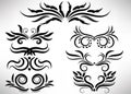 Abstract  black curly design element set isolated Royalty Free Stock Photo