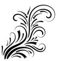 Abstract  black curly design element set isolated Royalty Free Stock Photo