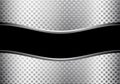 Abstract black curve banner silver line and circle mesh design luxury modern background vector. Royalty Free Stock Photo