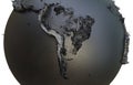 Abstract Black Earth Globe, Continets Extruded or Displacement Royalty Free Stock Photo