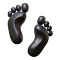 Abstract black footprints on a white background Royalty Free Stock Photo
