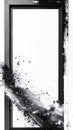Abstract Black Frame Splintering Into White Dust Against White Background Vertical Orientation Royalty Free Stock Photo