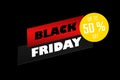 Abstract black friday sale 50 percent off background. For art template design, page, brochure banner, cover, booklet, blank, card Royalty Free Stock Photo