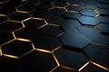 Abstract black of futuristic surface honeycom hexagon pattern Royalty Free Stock Photo