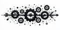 Abstract Black Gears Arrow Design Technology Background Royalty Free Stock Photo