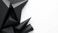 Abstract black geometric shapes on white background, ideal for modern design projects. Generative AI Royalty Free Stock Photo