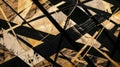 Abstract Black and Gold Angular Lines Intersecting Design Royalty Free Stock Photo