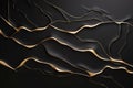 Abstract Black and Gold Background with Golden Cracks and Splashes