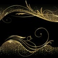 Abstract black and gold background