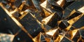 Abstract black and gold cubic rock texture Royalty Free Stock Photo