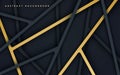 Abstract black and gold dimension line background.