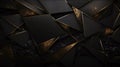 Abstract black and gold geometric background. 3d render illustration design Royalty Free Stock Photo