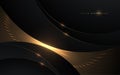 Abstract black and gold glow circle background