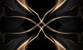 Abstract black and gold luxury background with golden shapes and lines. Luxuriant elegant abstract background.