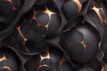 Abstract Black and Gold Organic Oval Shapes