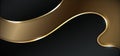 Abstract black and gold wavy layers curve shape background luxury style Royalty Free Stock Photo