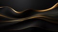 Abstract black and golden wavy background. Vector illustration eps10 Royalty Free Stock Photo