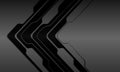 Abstract black grey metallic arrow cyber circuit direction geometric design modern futuristic background vector Royalty Free Stock Photo