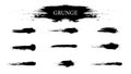 Abstract black grunge collection on white background. Big set of ink spots. Vector illustration Royalty Free Stock Photo