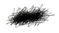 Abstract black hand-drawn scribble on a white background. Royalty Free Stock Photo