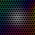 Abstract black hexagon pattern of futuristic texture with blue light rays technology concept Royalty Free Stock Photo