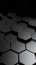Abstract Black Hexagonal Grid Texture With Dramatic Lighting and Shadows Royalty Free Stock Photo