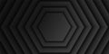 Abstract black hexagonal overlap layer background, hexagon shape pattern, dark minimal design Royalty Free Stock Photo