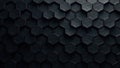 Abstract black hexagonal pattern  textured surface  vector  intricate Royalty Free Stock Photo