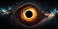 Abstract black hole explosion in outer space. Eye of the storm in the cosmos. Universe implosion.