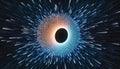 Abstract Black Hole Visualization with Light Rays and Swirling Energy Royalty Free Stock Photo