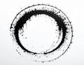 Abstract Black Ink Circle Splatter on White Background Royalty Free Stock Photo