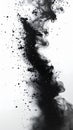 Abstract Black Ink Cloud Explosion on White Background Royalty Free Stock Photo