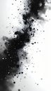 Abstract Black Ink Cloud Explosion on White Background in Studio Shot Royalty Free Stock Photo