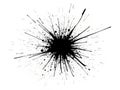 Abstract black ink splat explosion burst graphic element design Royalty Free Stock Photo