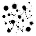 Abstract black ink splatter artwork on white background Royalty Free Stock Photo