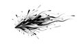 Abstract Black Ink Splatter Design on White Royalty Free Stock Photo
