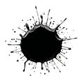 Abstract black ink splatter with dynamic lines radiating outward in a circular pattern Royalty Free Stock Photo