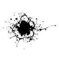 Abstract black ink splatter on white background Royalty Free Stock Photo