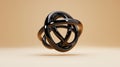 Abstract Black Knot Design Intertwined complex elegant glossy threedimensional Symbolizes connection complexity unity