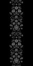 Abstract black lace ornamental tulips textile
