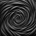 Abstract Black Leather Spiral Texture Background, AI Generated Royalty Free Stock Photo