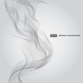 Abstract black line waves smoke on gray background Royalty Free Stock Photo