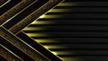 black luxury background of dark gold line and sparkle , elegant Premium Vector, Cover layout template