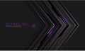 Abstract black metallic circuit purple cyber arrow direction geometric on grey design modern futuristic technology background Royalty Free Stock Photo